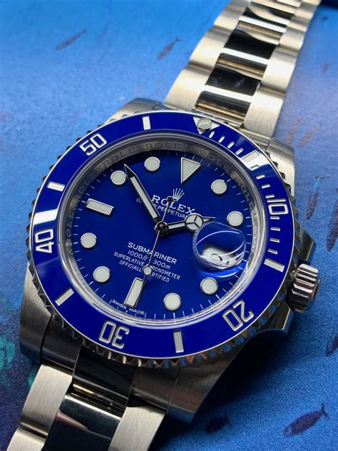 rolex submariner smurf for sale|rolex submariner white gold.